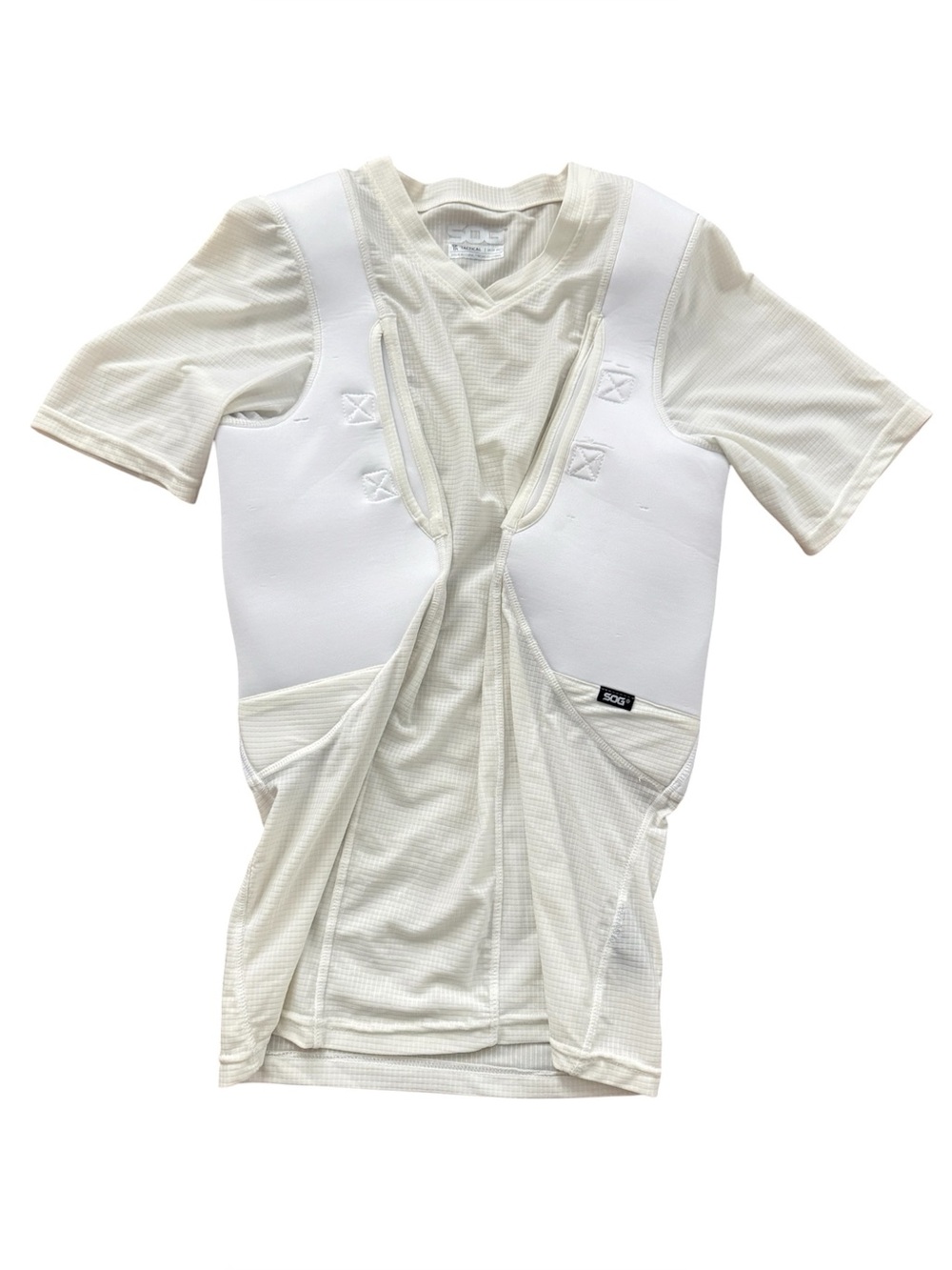 SOG Tactical Men’s Holster Conceal Carry Short Sleeve Shirt Cream White Medium